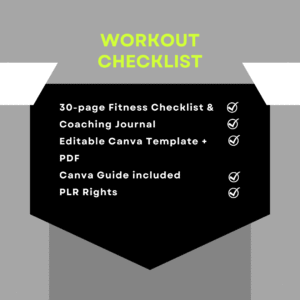 Fitness Checklist Printable with PLR Resell Rights.