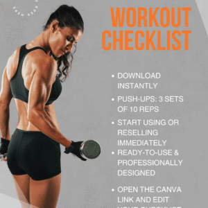 Fitness Checklist Printable with PLR Resell Rights.