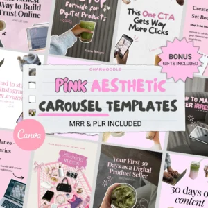 100 Aesthetic Pink Instagram Carousel Templates